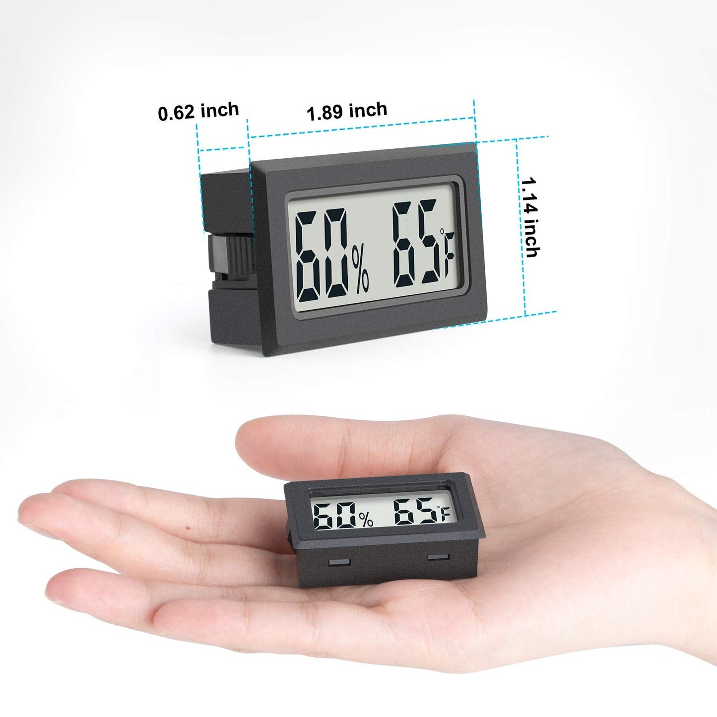 Reptile Thermometer 4-Pack Mini Digital Humidity Temperature Meters Gauge Indoor Hygrometer Thermometer AikTryee wiht ℉ for Humidors Greenhouse Garden Cellar Closet Guitar Case