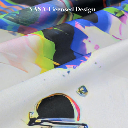DRIFTED ROOT NASA Licensed Shower Curtain Set, Neon Glitch Astronaut Galaxy Design, Space Poster Art, Oxford Cloth, Bathroom Hotel Decor (Cosmic Glitch-Black, 72" W x 72" L (Pack of 1))