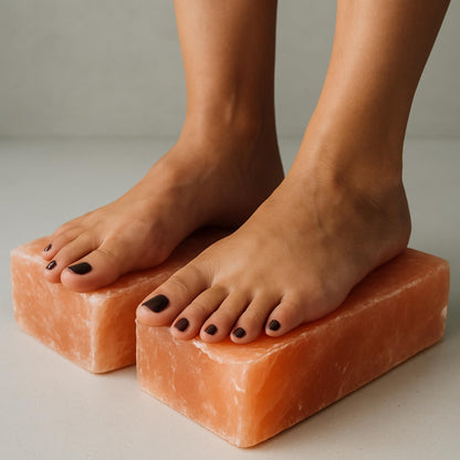 Himalayan Salt Foot Bricks Pair of Natural Pink Salt Blocks for Feet, Rest & Spa Stones Natural Salt Block, Salt Brick for Foot Soak, Relaxation & Odor Neutralizer