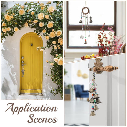 SUNNYCLUE 108Pcs Witch Bells for Protection DIY Witch Bell Ornaments Antique Boho Wishing Bottle Wreath Witchcraft Magic Witchy Bells Wind Chime Decoration for Door Knob Hanger Decor Home Gift