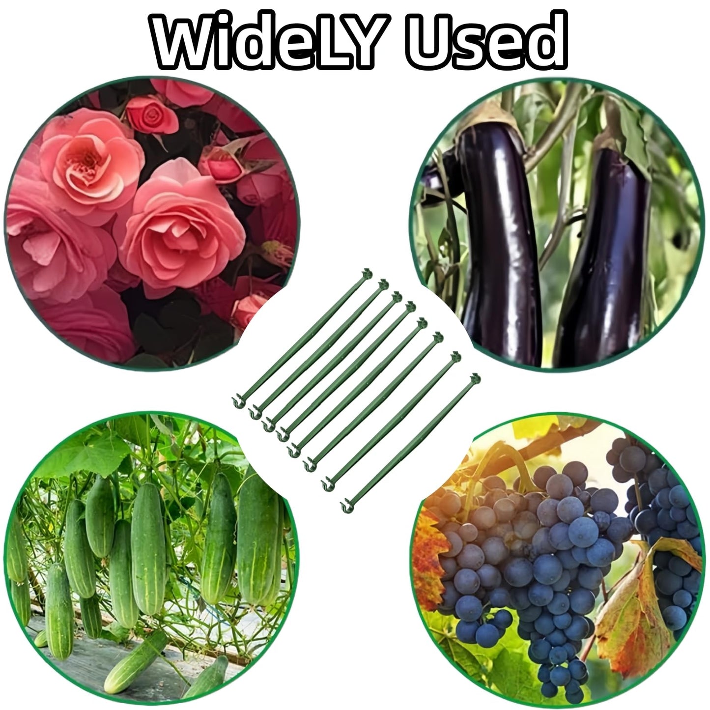 100Pcs Stake Arms for Tomato Cage, 11.8 inch Tomato Stake Connectors, Expandable Support Trellis Connectors for 11mm Stakes for Garden Climbing Plants Vegetables