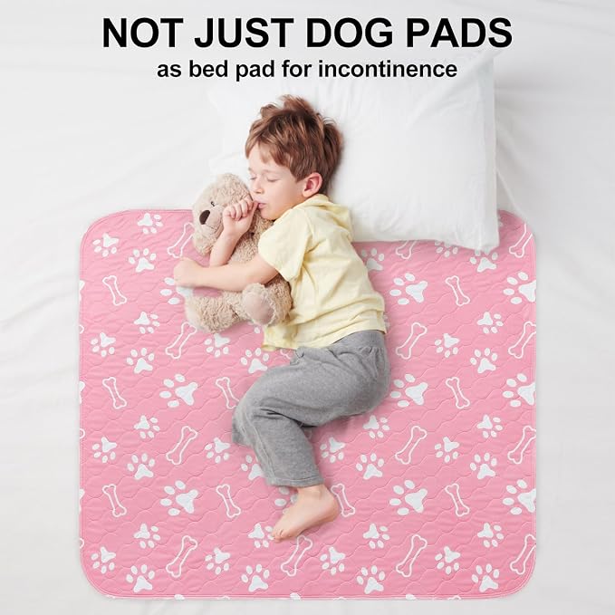 BEAUTYZOO 2 Pack Washable Pee Pads for Dogs, Reusable Puppy Pads for Potty Training, Waterproof Super Absorbent Wee Wee Pads for Dogs Non-Slip, Pet Whelping Mats Playpen Dog Crate Floors, 48IN x 60IN