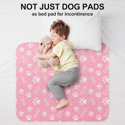 BEAUTYZOO 2 Pack Washable Pee Pads for Dogs, Reusable Puppy Pads for Potty Training, Waterproof Super Absorbent Wee Wee Pads for Dogs Non-Slip, Pet Whelping Mats Playpen Dog Crate Floors, 48IN x 60IN