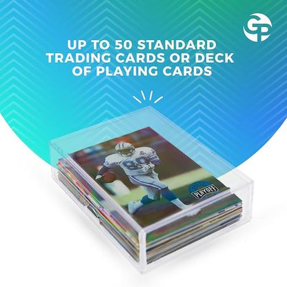 Gary Plastic Packaging 10-Pack Clear Acrylic Card Storage Boxes with Lids – Holds 52 Playing Cards or 50 Standard Trading Cards Each, Stackable Organizer for Sports & TCG Cards (Unsleeved)