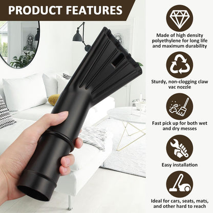 Vacuum Claw Nozzle 2" x 12" for Wet/Dry Utility Shop Vac Cleaning Auto Car Cars RV's Home Claw Nozzle SCN2 (2 Pack)