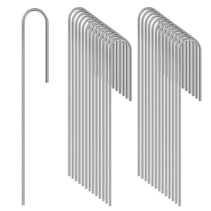 Odowalker 150 Pcs Irrigation Drip Tubing Landscape Staples, 5 Inch J Shape Garden Stakes, Loop Stake, Lawn Pins, Landscape Irrigation Stakes for Drip Tubing (Hold up to 1/2" Drip Tubing)