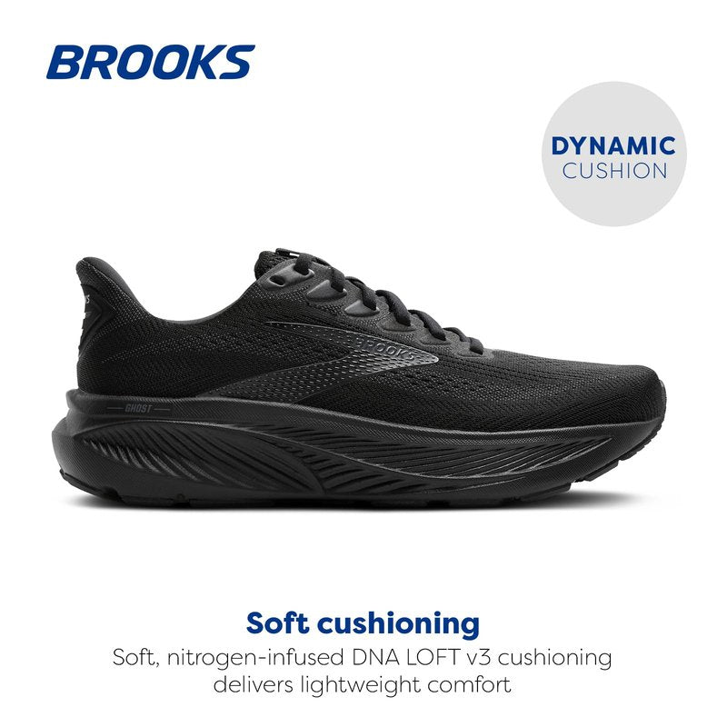 Brooks Men’s Ghost 17 Neutral Running Shoe - Black/Black/Ebony - 7 X-Wide