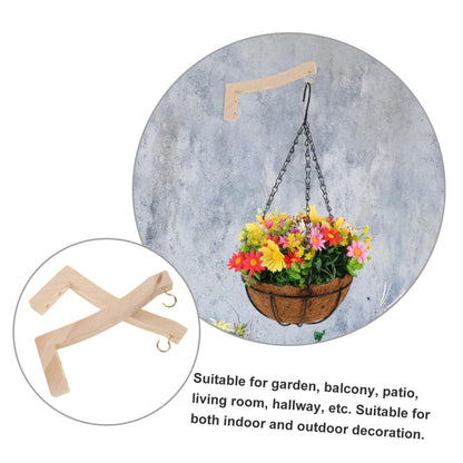 BESPORTBLE 2pcs Hanging Plant Hooks Wooden Plant Hanger for Indoor and Outdoor Decor Easy Install Wall-Mounted Bracket for Lanterns String Lights and Wind Chimes