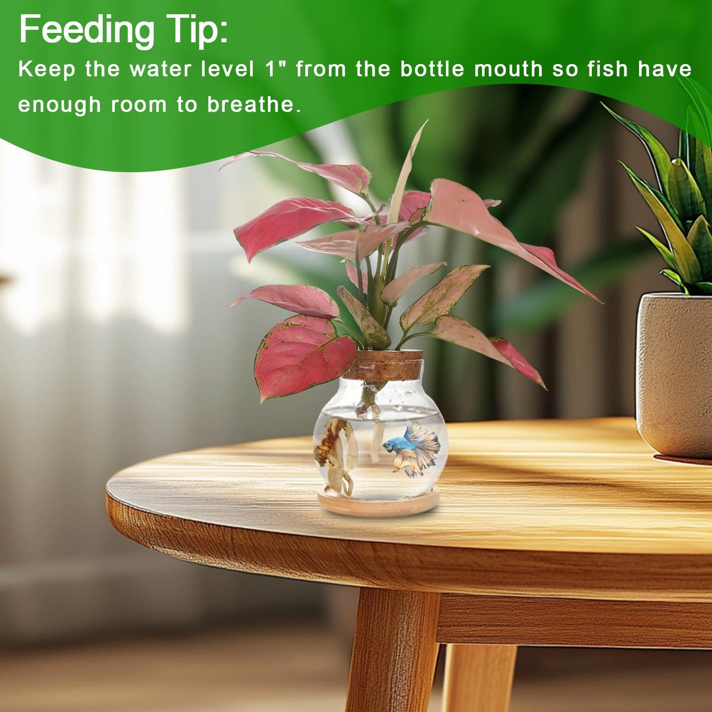 CHPINDAM Plant Propagation Station,Hydroponic Glass Container Vase Jars, with Wooden Saucer for Desks, Houses, Garden Decorations, Home Kitchen Decorations and Gifts for Plant Lovers (6)