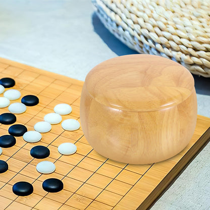 2pcs Go Chess Pieces Storage Wooden Chess Pieces Bowl Lid Go Jar Storage Container Pot