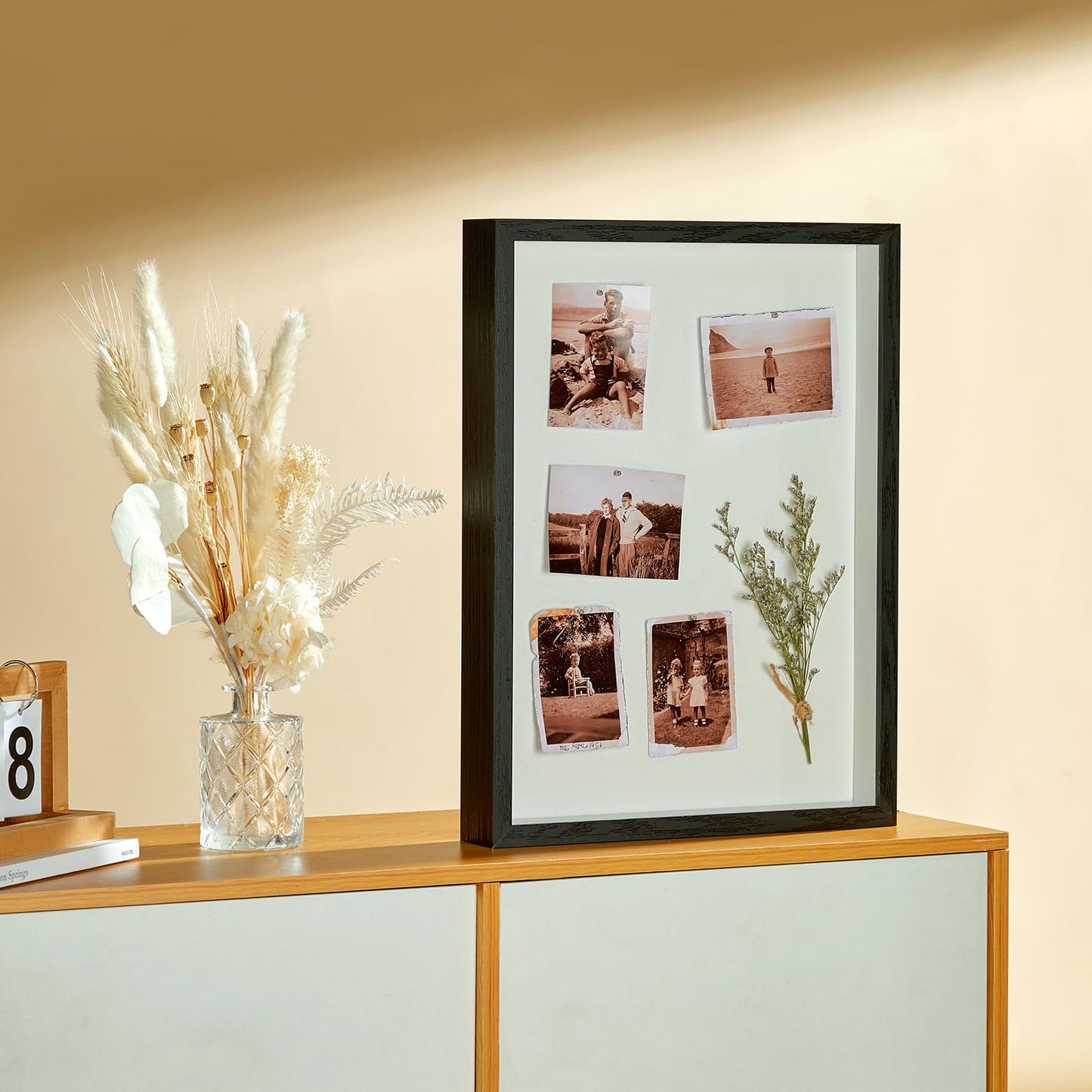 MUXIUNT 12x16 Shadow Box Picture Frame Display Case with Soft Linen Back-Thickened Panel,Large Black Deep Shadow Box Frame 12x16 for Jersey Graduation Items Flower Craft Memorial Gifts
