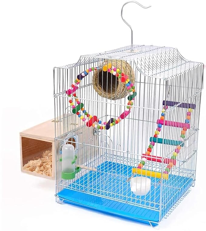 Bird Nesting Box Parakeet Parrot Breeding Nest Wooden Acrylic Transparent Bird House with Small Nest for Small Parrot Conure Lovebirds (Medium)