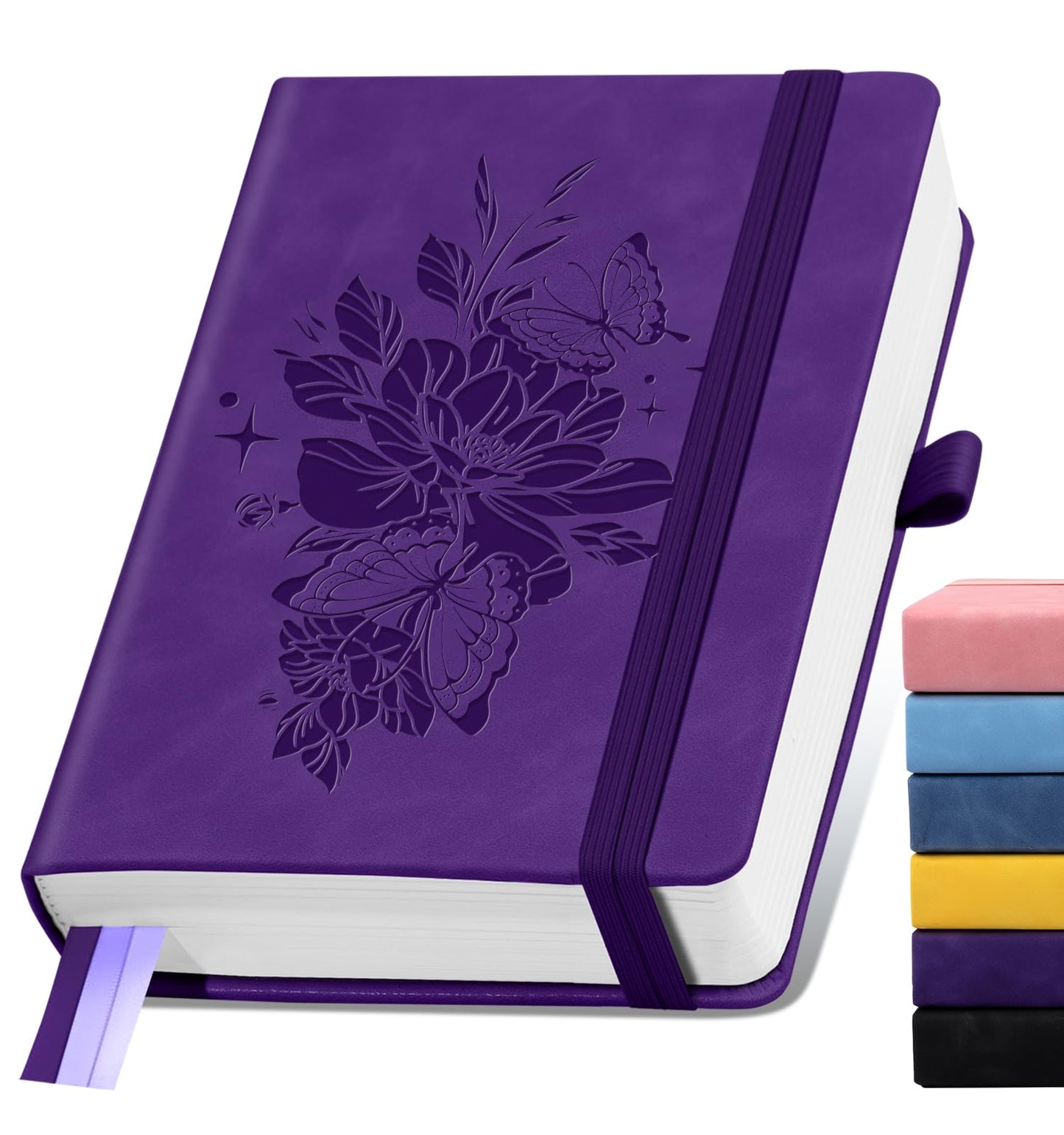 Lined Journal Notebook 365 Pages, A5 Leather Journals for Writing Women & Men, Hardcover Notebook with 100GSM Thick Paper, Daily Journal Notebook for Travel, Work, School, Note Taking, College Ruled