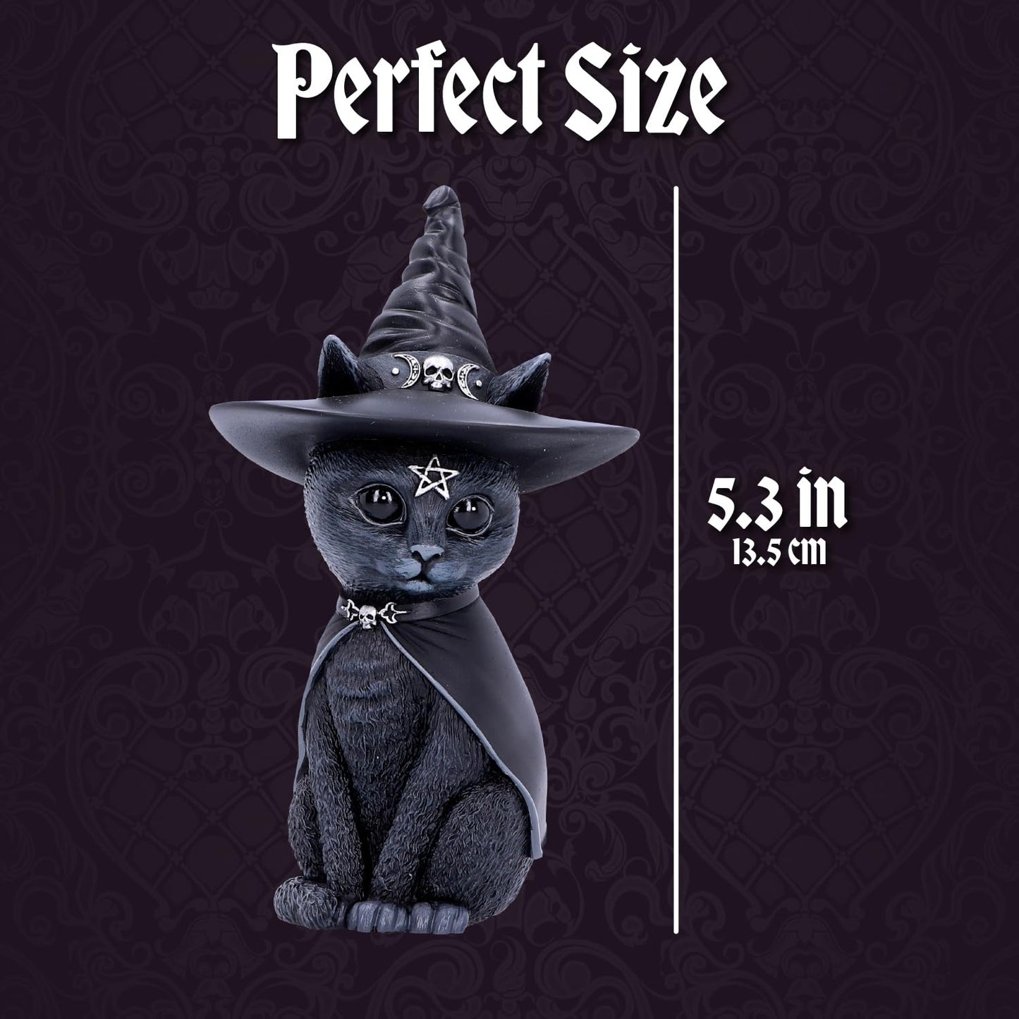 Nemesis Now Figurine Decor, Detailed Hand-Painted Polyresin, Black - Purrah Witches Hat Gothic Satanic Cat