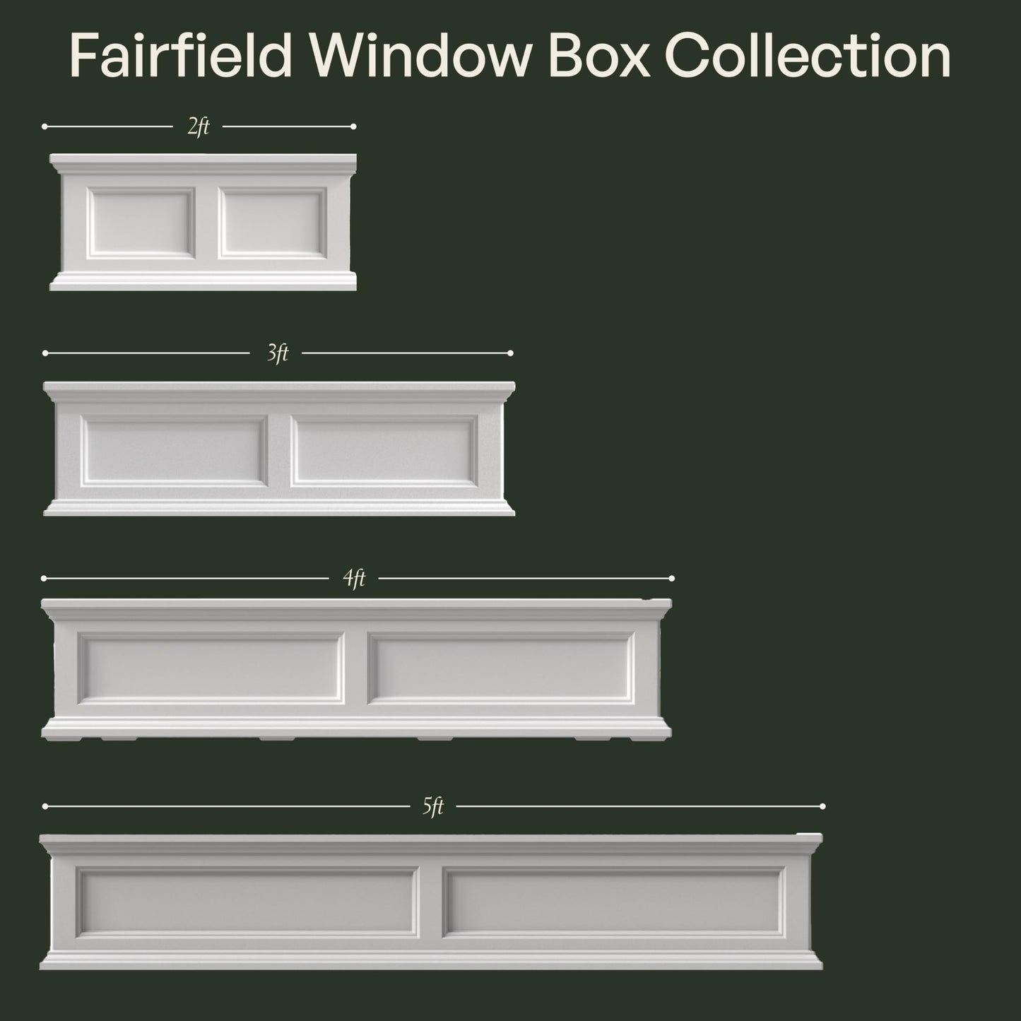 Mayne Fairfield 4ft Window Box, Self Watering Flower Box with Double Wall Design, All Season Fade Resistant Outdoor Window Planter With Steel Mounting Bracket, Black