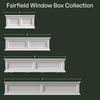 Mayne Fairfield 4ft Window Box, Self Watering Flower Box with Double Wall Design, All Season Fade Resistant Outdoor Window Planter With Steel Mounting Bracket, Black
