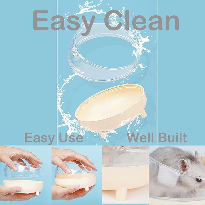 Meow&Woof 2 Pack Cozy Small Animal Beds with Hock, Winter Guinea Pig House, Hamster Sand Bath Container, Large Sandbox Toilet Gerbil Batheoom, Tiny Chinchilla Dust Bathtub Sand Bath Box for Hamster Ca