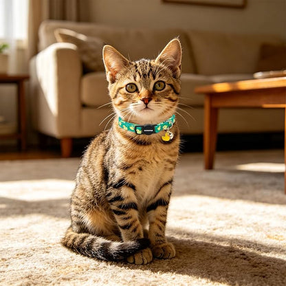 2 Pack Summer Duck Kitten Collar Breakaway with Bell, Adjustable Fish Cat Cotton Collar for Girl Boy Cat and Small Pet，Adjustable Kitten Collar 7-12 Inch