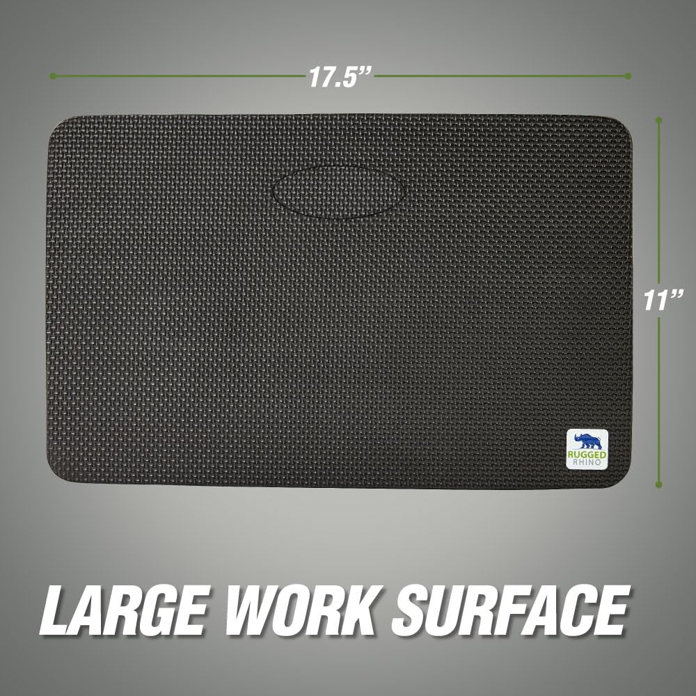 Rugged Rhino Heavy Duty Foam Patent Pending Kneeling Pad, Comfortable Thick Garden Knee Pads Resists Water, Durable Shock Absorbent, Comfortable, Gardening, Mechanic Tools, Bathing Baby, Onyx Black