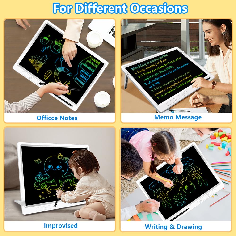 22 inch LCD Writing Tablet, Large Doodle Board for Kid with 2pens and Adjustable Bracket,Educational Learning Toys Christmas Birthday Gifts for Kids Adults Home School