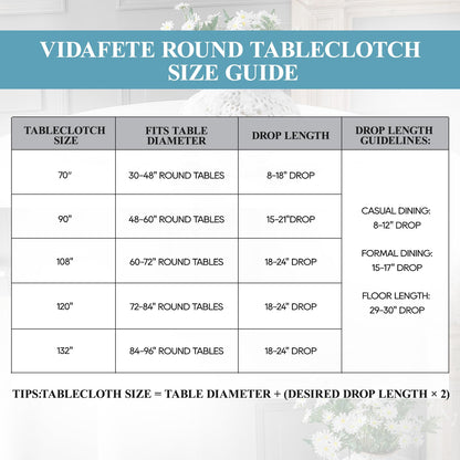 VidaFete Tablecloth 10 Pack 120inch Round Table Cloth Polyester, Stain Wrinkle Resistant Polyester Dining Table Cover for Kitchen Dinning Party Wedding Round Tabletop Buffet Decoration(Ivory)