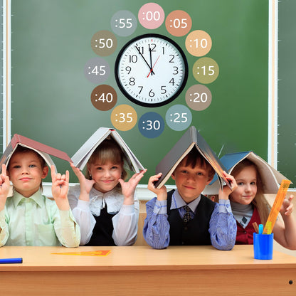 Sereliy Boho Rainbow Clock Numbers Bulletin Board Kits, Telling Time Teaching Clock for Kids Labels, Learning to Tell Time Cutouts for Elementary Math Classroom Must Haves (Boho)