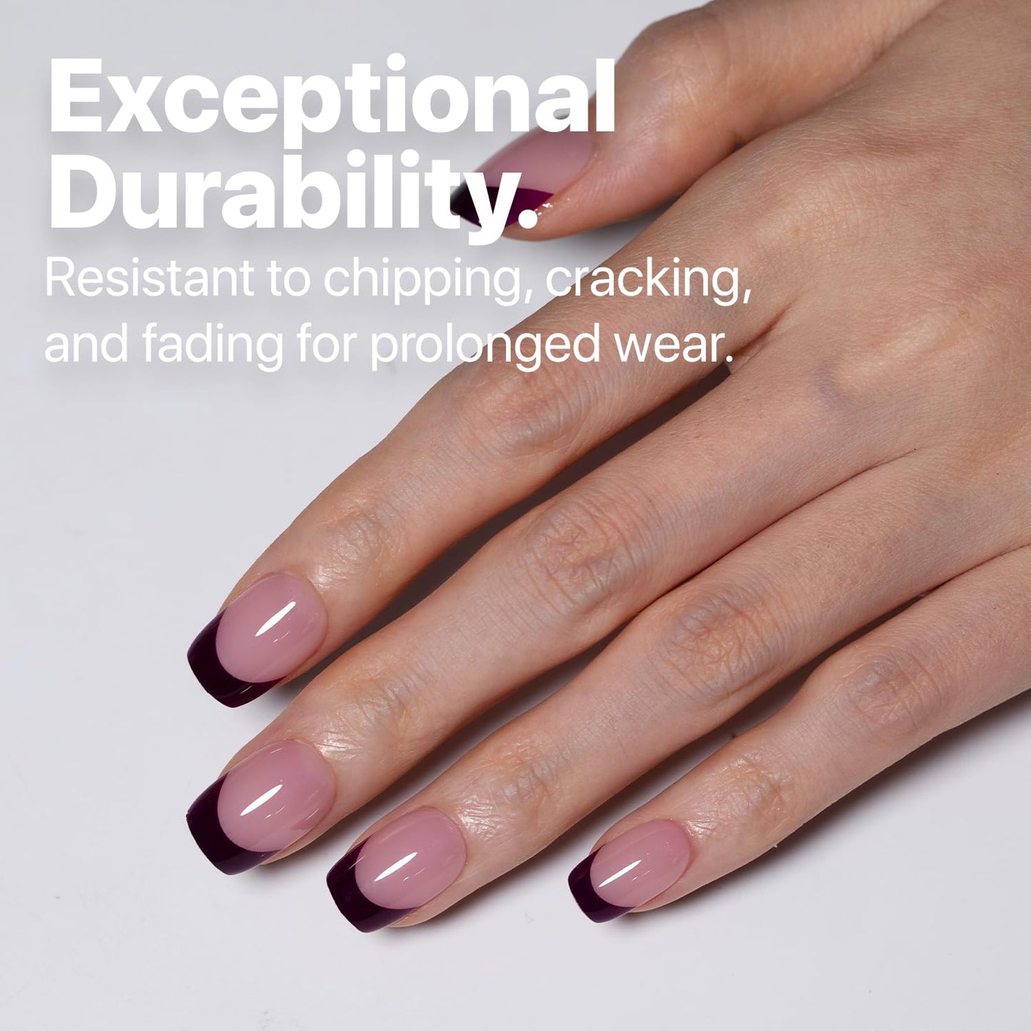 SXC Cosmetics French Tip Press On Nails - Skin Tone Nude and Color Series, Short Coffin X-Pro Tips Starter Kit ST119KIT