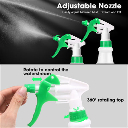 Eccliy 12 Pcs 16 Oz Plastic Spray Bottle, Adjustable Empty Reusable Sprayer for Cleaning, Planting, Water, Bathroom and Kitchen, BBQ, Commercial and Residential (Original,Multicolor)