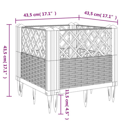 VGLQNRPT Modular Garden Planter Box 17.1 Inch Square Raised Bed for Vegetables Flowers Herbs Durable Rattan Look Outdoor Container Black