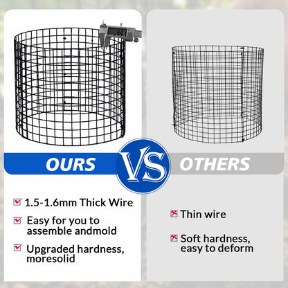 AUREZ 15 Pcs Large Wire Plant Protector from Animals, 5pack Metal Plant Cage Chicken Wire Cloche to Keep Rabbit,Squirrel Out(Black) (5pack 12''X12'')