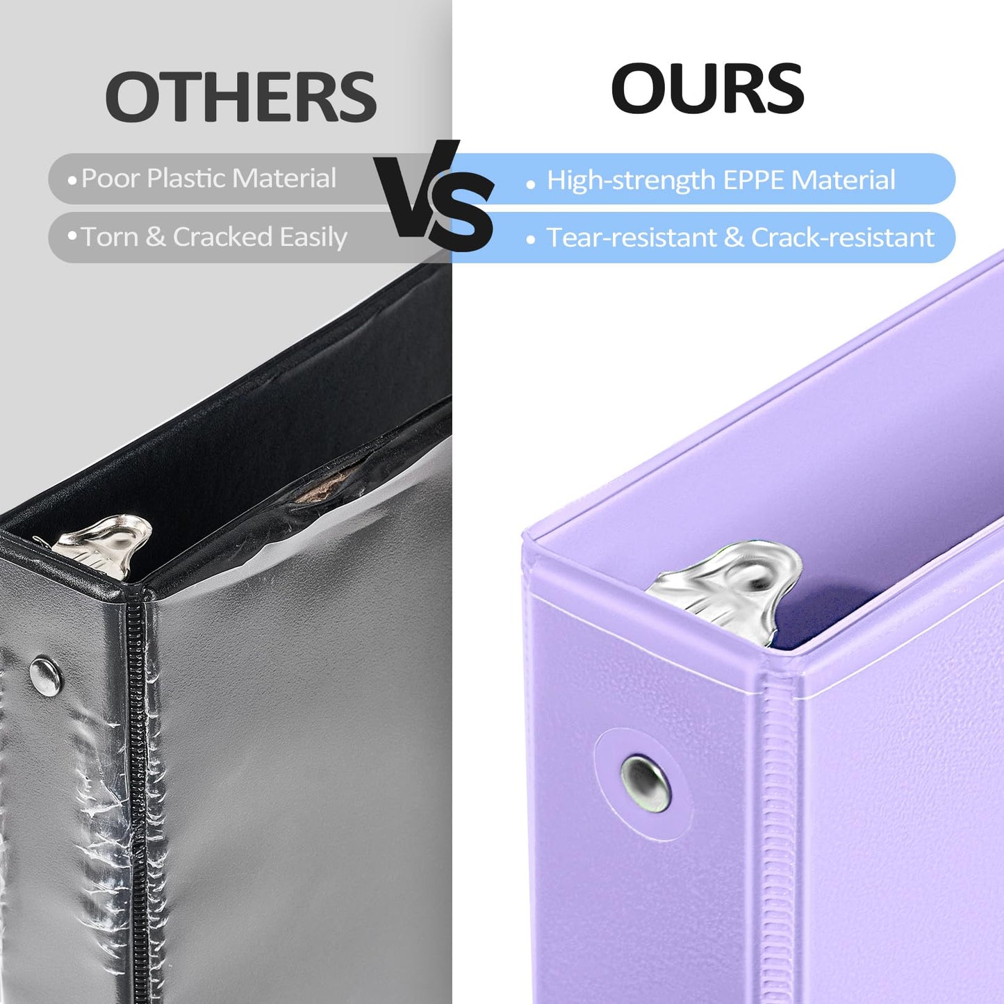 BinderX Extra Durable 3 Ring Binder, Round Ring 2 Inch Binders, Fits 450 Sheets of 8.5x11 Paper, Customizable View Cover with Inside Pockets, Cute 2" Binder, School Supplies for Girls, Green