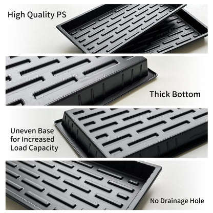 RooTrimmer Growing Trays, 1020 Plant Nursery Trays Heavy Duty Seed Starter Flat Seedling Tray for 72/128 Cell Plug Tray Transplant Growing Microgreens (21"×11", 10 Pack, 1.6" Deep, Without Holes)