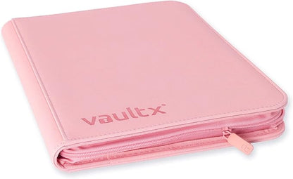 Vault X 4 Pocket Zip Binder, 160 Cards, Exo-Tec Material, 20 Side-Loading Pages (Pink)