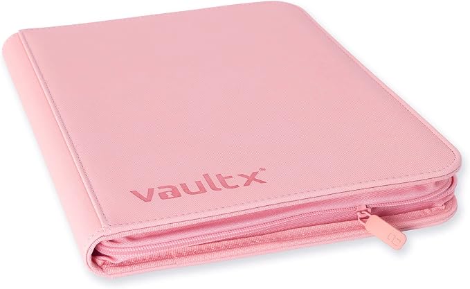 Vault X 9 Pocket Zip Binder, 360 Cards, Exo-Tec Material, 20 Side-Loading Pages (Pink)