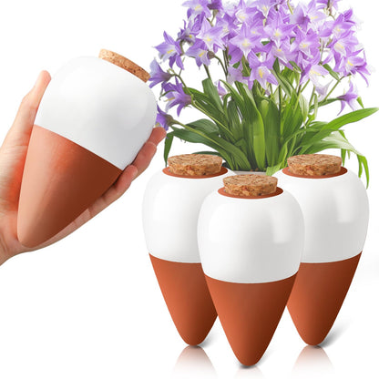 Terracotta Watering Spikes, 4 Pack Ollas Self Watering Globes, Slow Release Self Watering Planter Insert, Plant Watering Globes for Indoor and Outdoor Plants