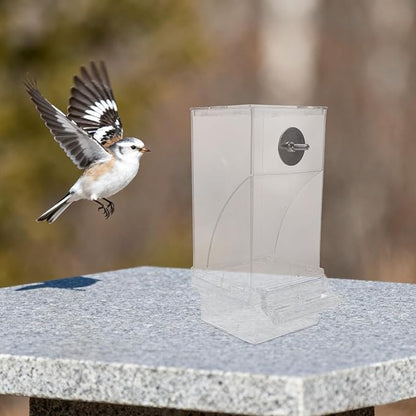 Milisten Bird Feeder Automatic No-Mess Parrot Seed Dispenser with Shell Separation for Small to Medium Birds Cage Use