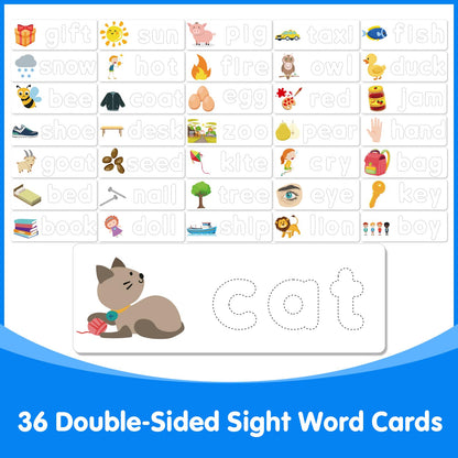 Odoorgames Magnetic Letter and Number Trays (13" X 10") - 100 Pcs Math Linking Cubes with 384 Cartoon Stickers