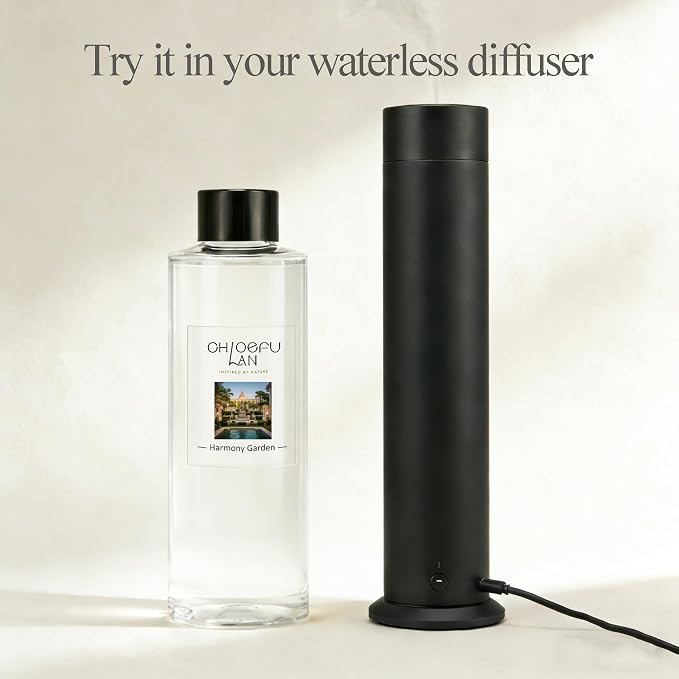 Harmony Garden Scented Oil Diffuser Refill 6.76 fl oz Crisp Botanical Aromatherapy Oil for Bedroom & Patio Outdoor-Inspired Air Freshener, 0% Alcohol, Unique Blend to Relieve Stress