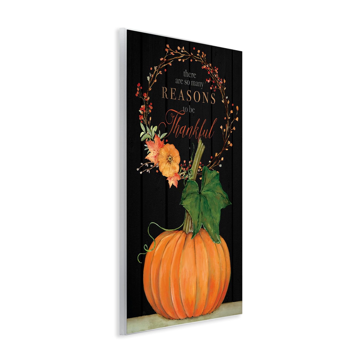 Stupell Industries 'Reasons to Be Thankful Pumpkin', Wall Plaque Art, 10 x 15 Inches, Easy to Hang and Sturdy, Made in USA, by Stephanie Workman Marrott