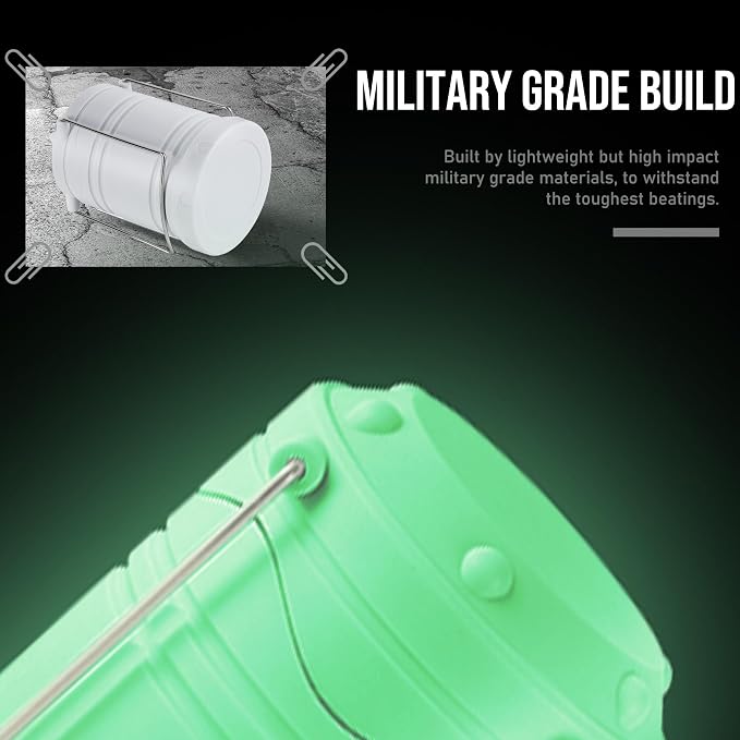 Lichamp LED Camping Lantern, 4 Pack Battery Powered Flashlight for Power Outages, Portable Collapsible Hanging Light Essential for Home, Outdoor, Emergency Lamp Survival Kit Gear for Hurricane, B4LW
