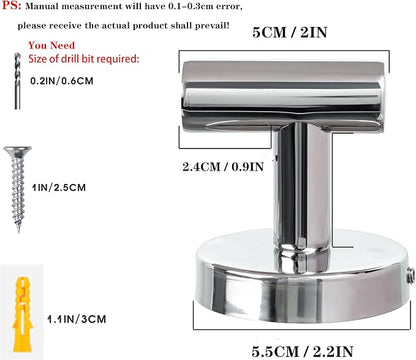 8 Pack Bath Towel Hooks, Wall Mount Towel Holder Chrome Finish Towel Rack, Heavy Duty Robe Coat Loofah Hooks for Shower, Kitchen,Hotel, Pool Tile, Brick Modern Style Decor Wall Hooks