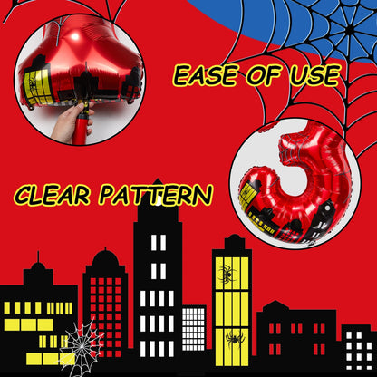 laackys 40 inch spider theme number foil balloons, children's party balloon supplies with classic numbers 1 to 9, birthday decoration supplies,number large balloons for spider theme parties (13)