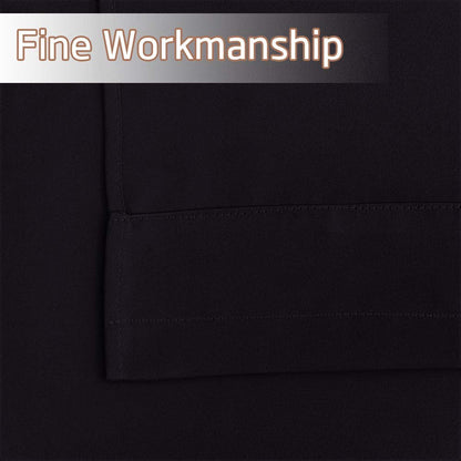 NICETOWN Small RV Camper Window Curtains, Thermal Insulated Rod Pocket Privacy Curtain Tiers Soild Room Darkening Shades for Kitchen Cabinet Cupboard Closet Halloween, Black, W34 x L30 inches, 1 Pair