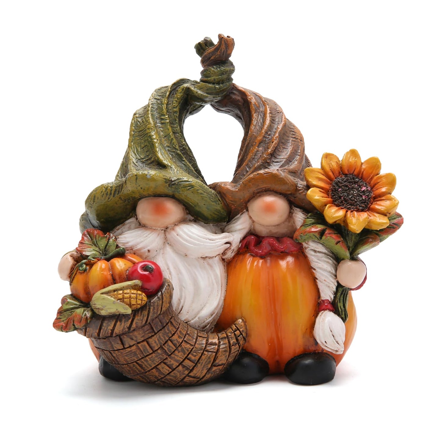 Hodao Harvest Love：Thanksgiving Pumpkin Gnome Couple Embrace Figurines-Adorable Fall Pumpkin Gnomes Home Indoor Tabletop Decoration-Fall Thanksgiving Gifts