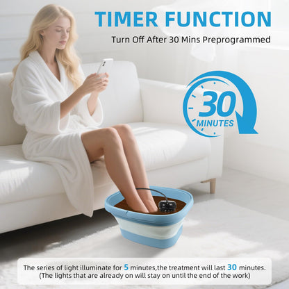 teepten Ionic Foot Bath Detox Machine, Ionic Foot Spa to Remove Toxins with 2 Arrays, 80 Disposable Foot Bath Liners, Detoxification Sea Salt, Folding Bathtub, Gift for Women & Men