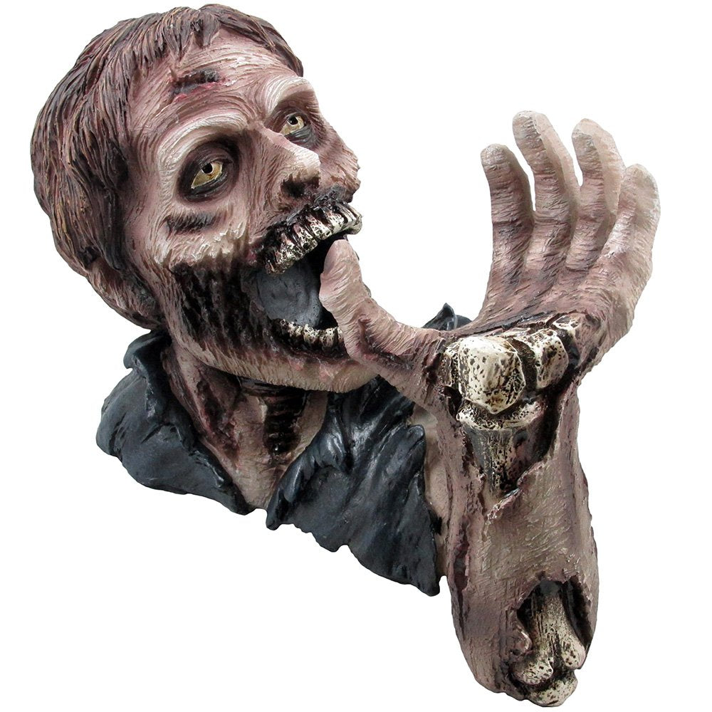 Decorative Graveyard Zombie Wine Bottle Holder Statue for Scary Halloween Party Decorations, Medieval & Gothic Sculptures As Ghoulish Bar Display Racks & Stands Decor or Funny Whimsical Gifts