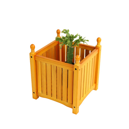 Wood Outdoor Square Wooden Flower and Herb Pot for Garden, Porch and Patio Outside Plant and Vegetable Container,Planter,Teak