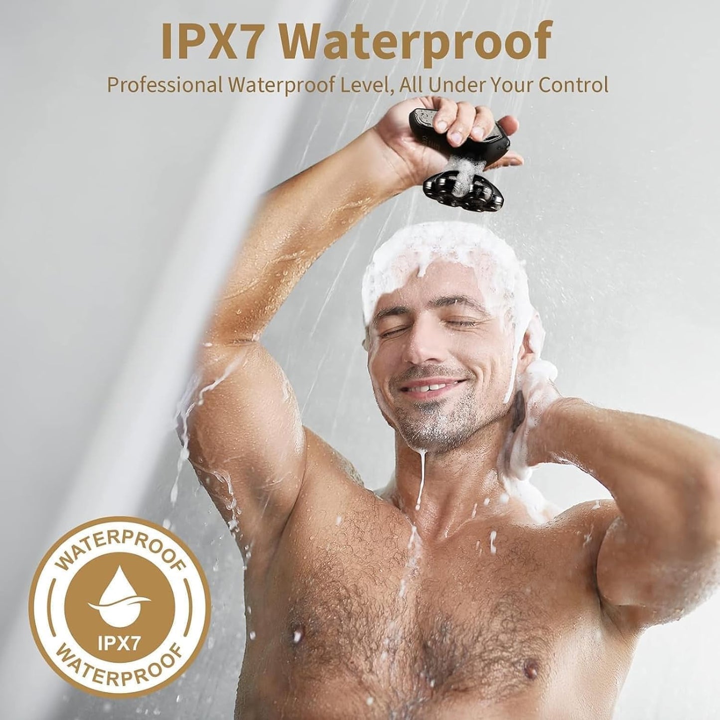 SHPAVVER Head Shavers for Bald Men: 5-in-1 Detachable Electric Razor - IPX7 Waterproof Wet Dry Shaving for Balder - LED Display & Precision Blades Rotary Shavers (Deep Black)