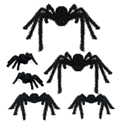 Nirohee Halloween Decorations Outdoor,6 Pack Giant Spider Halloween Party Decor Large Outside Decorations,Scary Spiders with Bendable Legs for Lawn,Yard,Spider Web,Wall,Window