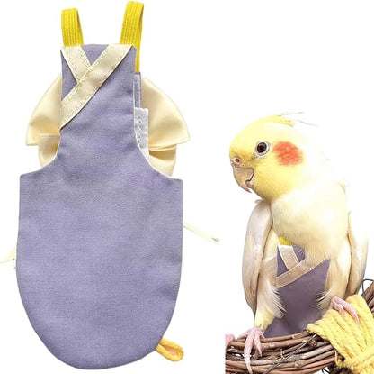 Bird Flight Suits Diapers, Parrot Flight Suits Diapers for Quaker Parakeets Cockatiels Conures Macaw African Grey, Bird Diaper, Parrot Clothes (Purple B,XS)